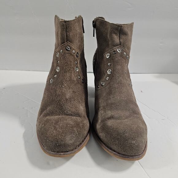 Corso Como Tan Suede Leather Western Style Ankle Boots Size 7 - Picture 4 of 10